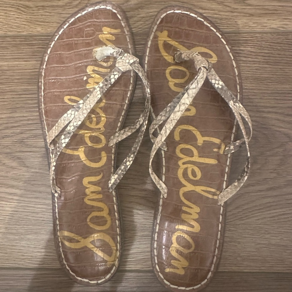 Sam Edelman Snakeskin and Brown Sandals